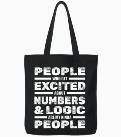 Math Teacher Student Mathemetics Tote Bags - Black