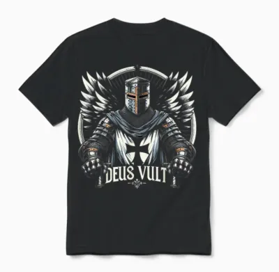 Deus Vult Kreuzritter Tempelritter Unisex T-Shirt - Black
