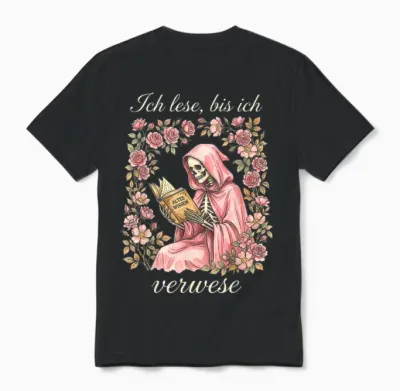 Ich Lese Bis Ich Verwese Bücherwurm Lesen Unisex T-Shirt - Black