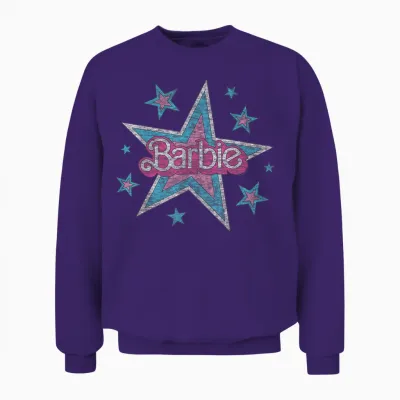 Barbie - Vintage Logo with Stars Unisex Sweatshirt - Purple