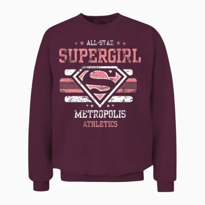 Dc Comics Supergirl Logo All-Star Unisex Sweatshirt - Maroon