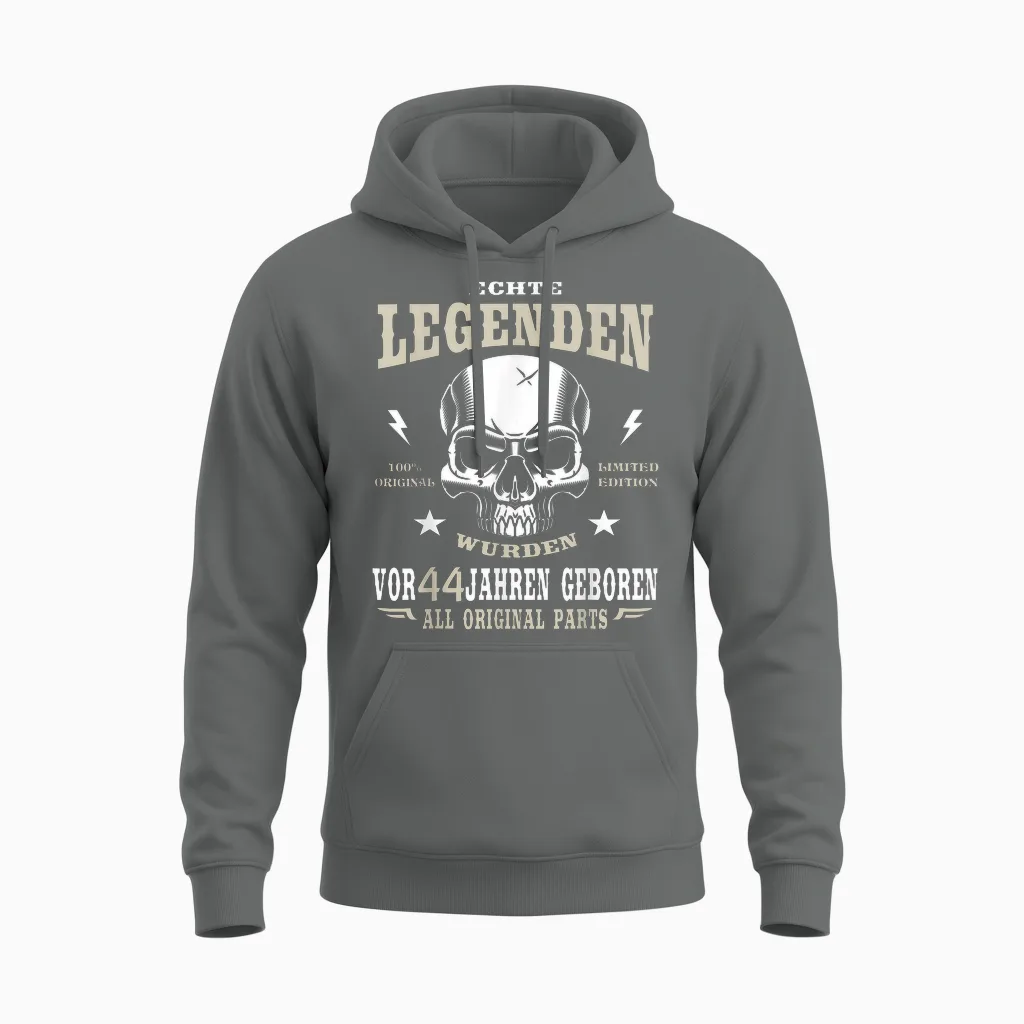 Lustiger Spruch Mann Frau Zum 44. Geburtstag Geschenk Unisex Hoodie in Graphite Heather