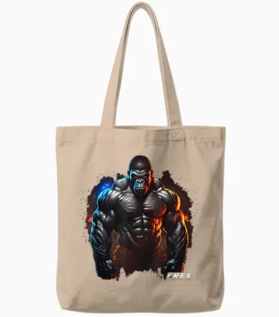 Frex Animal Gym-Wear Gorilla Affe Damen Bodybuilding Workout Motivations-T-Shirt Schwarz Kurzarm S Eu 34/36 Tote Bags - Natural