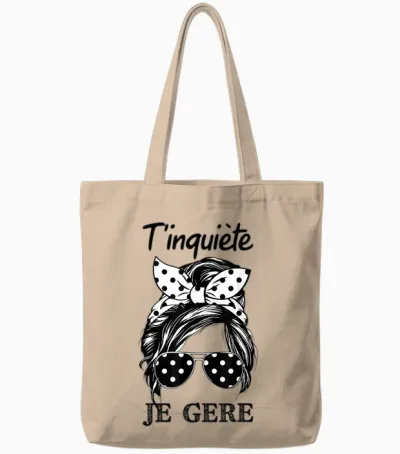 T'worry Je Gère Humour Cat Kawaii Tote Bags - Natural
