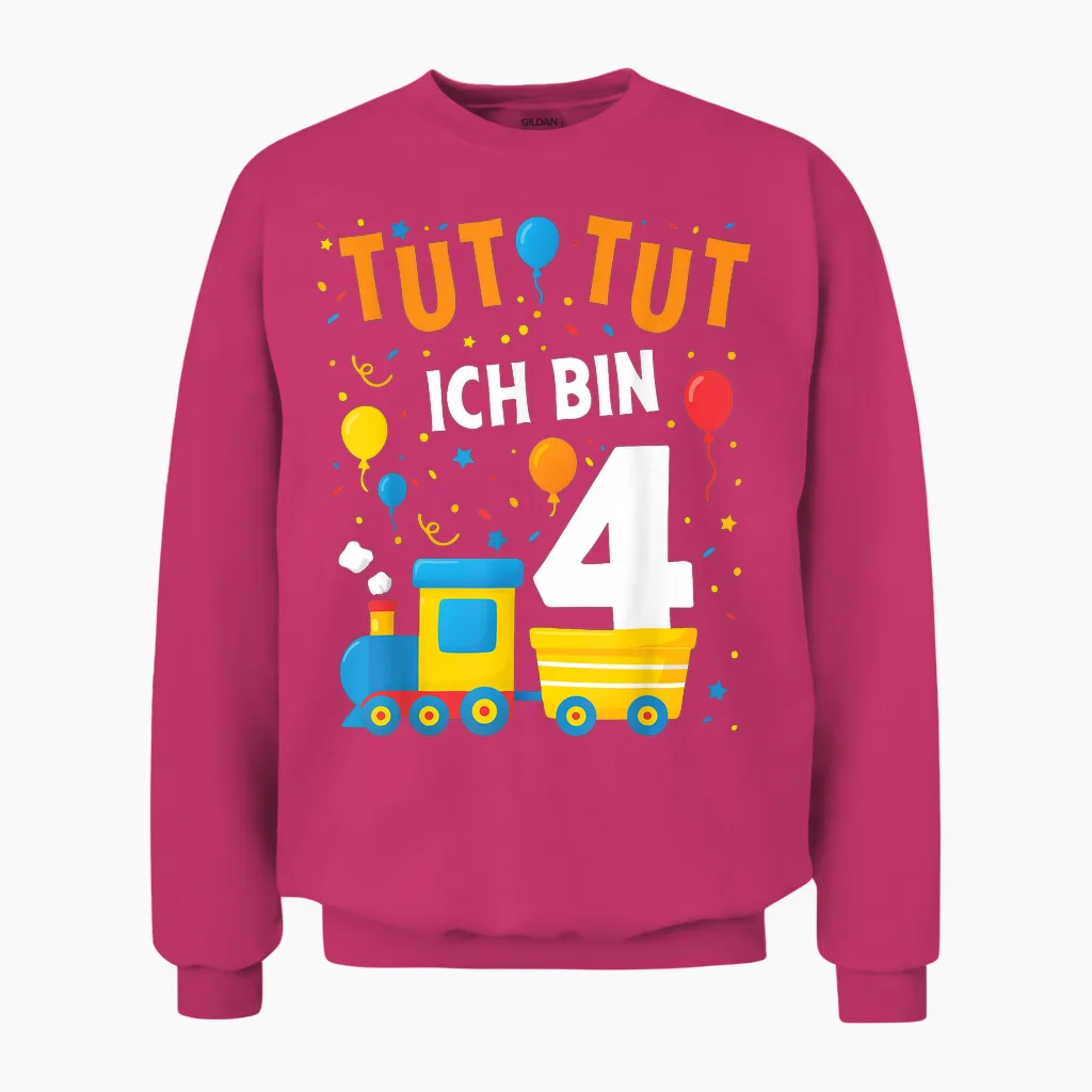 4 Geburtstag Zug Eisenbahn Lokomotive Junge 4er Geburtstag Unisex Sweatshirt in Heliconia