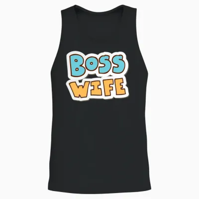 Boss Wife Quote Unisex Tank Top - Black