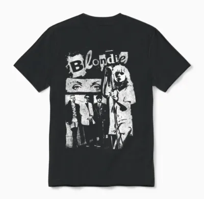 Blondie Punk Zine Collage Vintage Band Langarmshirt Unisex T-Shirt - Black