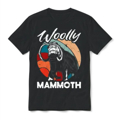 Retro Mammoth Humor Unisex T-Shirt - Black