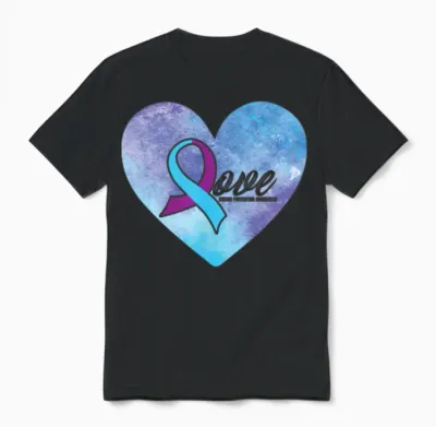 Love Heart Suicide Prevention Suicide Awareness Unisex T-Shirt - Black