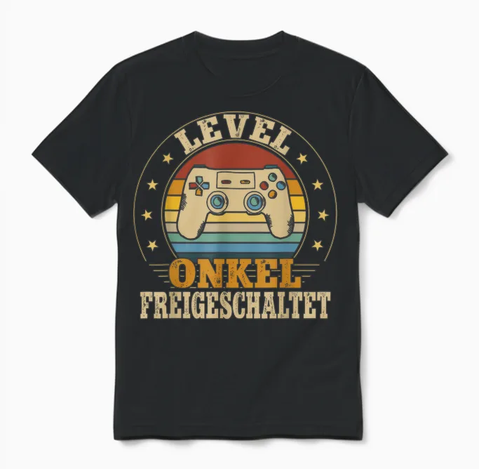 Onkel Level Loading Schwangerschaft Verkünden Baby Party Unisex T-Shirt in Black