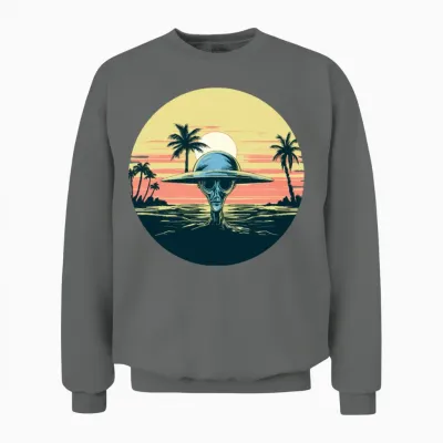 Retro Alien Unisex Sweatshirt - Graphite Heather