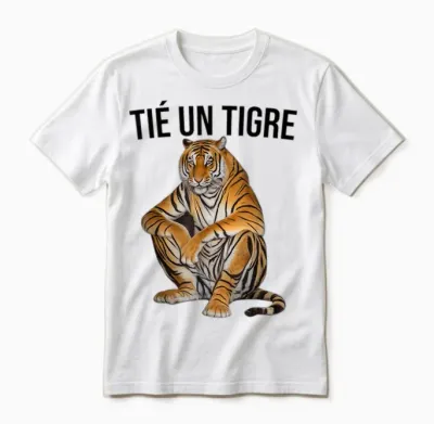 T Shirt Tié Un Tigre Unisex T-Shirt - White
