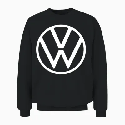 Volkswagen Classic Vw Logo in Blue Unisex Sweatshirt - Black