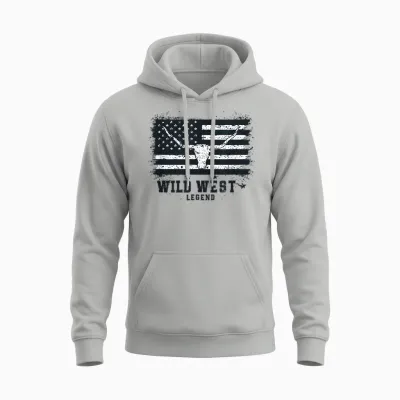 Wild West Legend | Western Country Cowboy Men's T-Shirt, White Unisex Hoodie - Ash