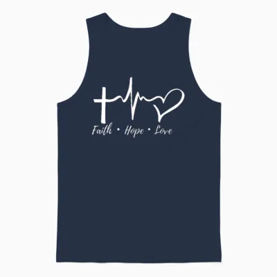 Faith Hope Love Unisex Tank Top - Navy
