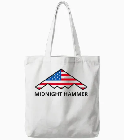 Midnight Hammer B-2 Stealth Jet Tote Bags - White