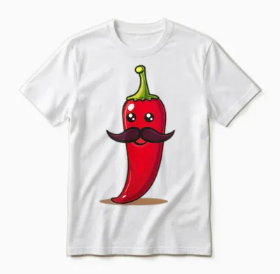 Cool Aussehendes Chili Mit Schnurrbart Für Bartpfeffer-Liebhaber Unisex T-Shirt - White