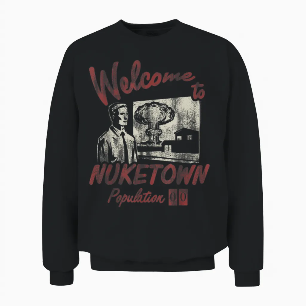 Call of Duty Welcome to Nuketown Population 00 Video Game Unisex Sweatshirt in Black