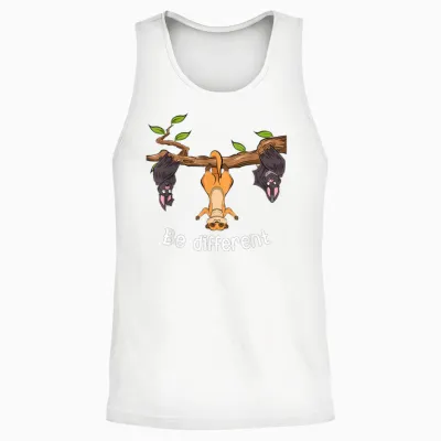 Be Different Erdmännchen Unisex Tank Top - White