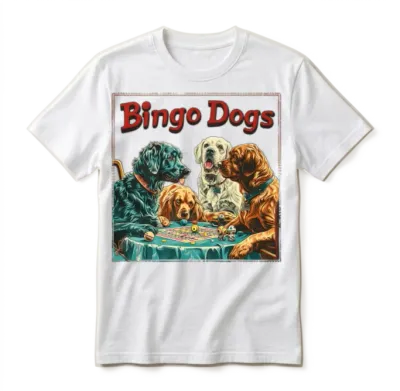 Bingo Dog Versus Chess Dog Player Unisex T-Shirt - White