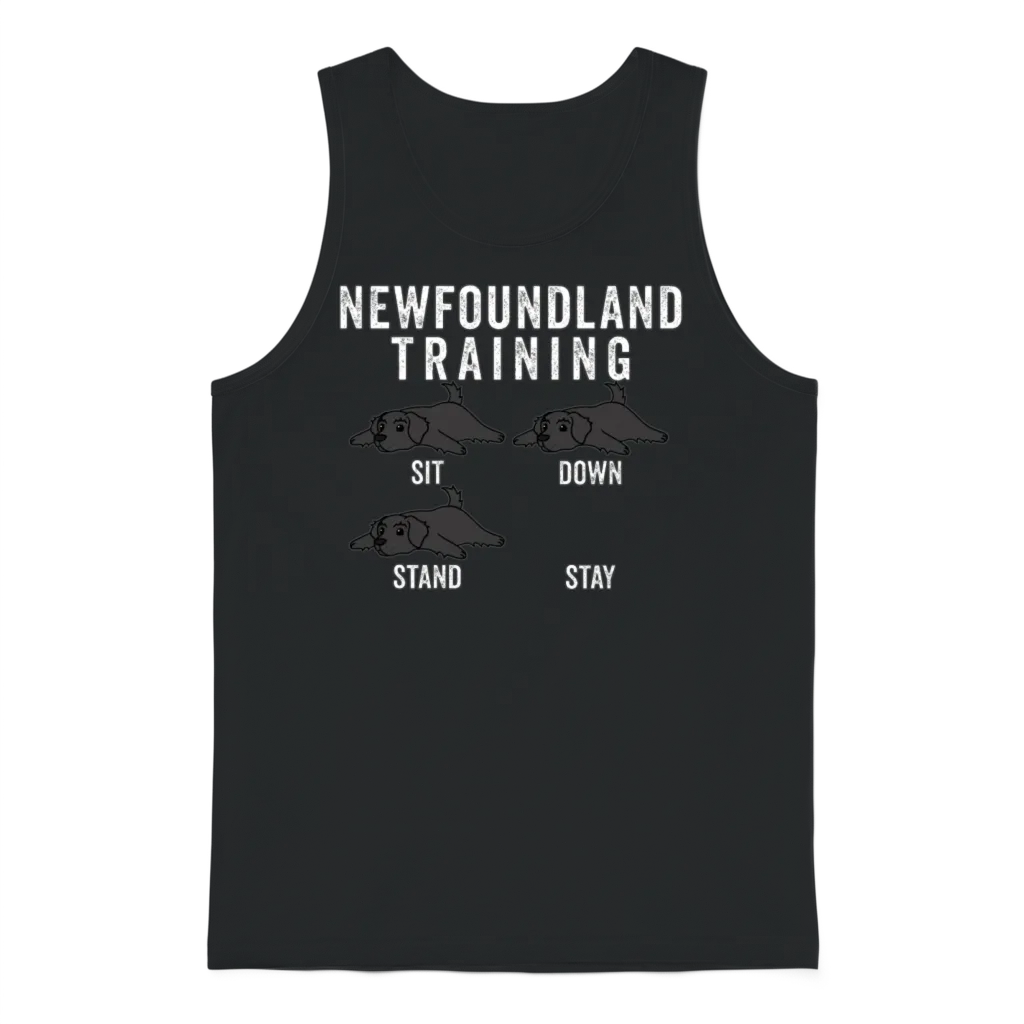 Newfoundland Dog Training Lovers Unisex Tank Top - Black
