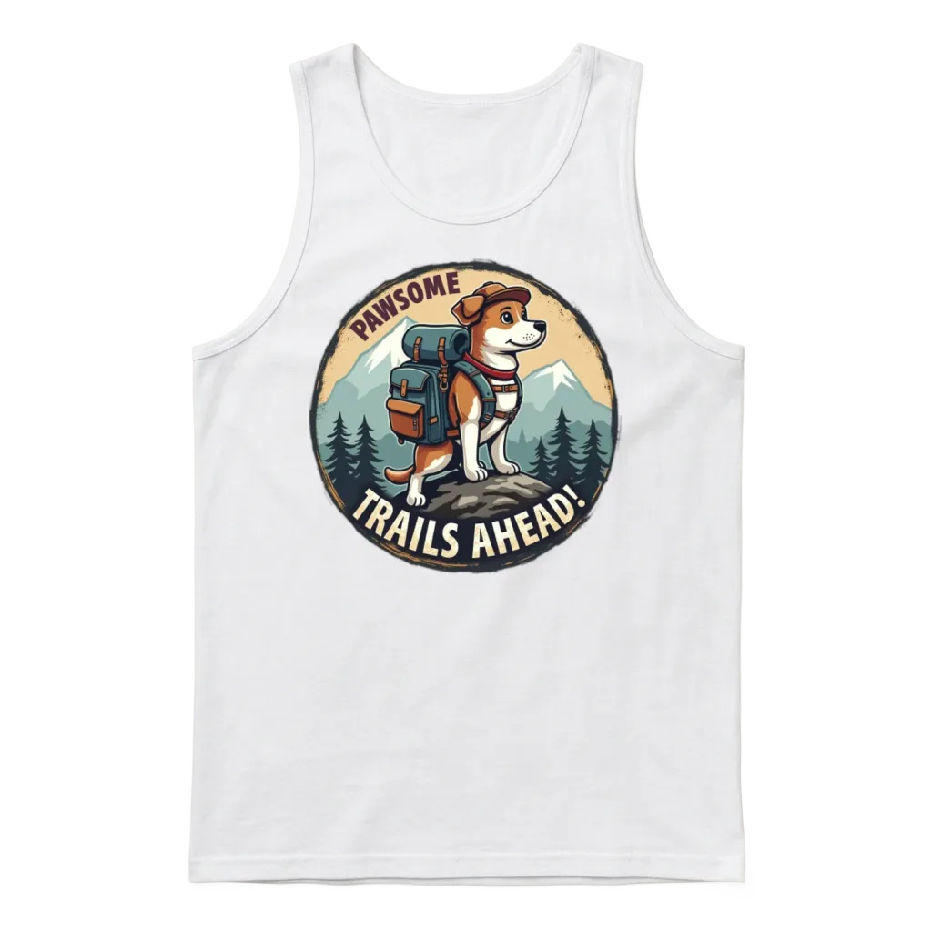 Hiking Buddies - Dog Lover Design Unisex Tank Top - White