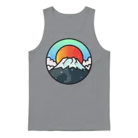 Vintage Mountain Sunset - Snowy Mountain Design Unisex Tank Top - Sport Grey – 1