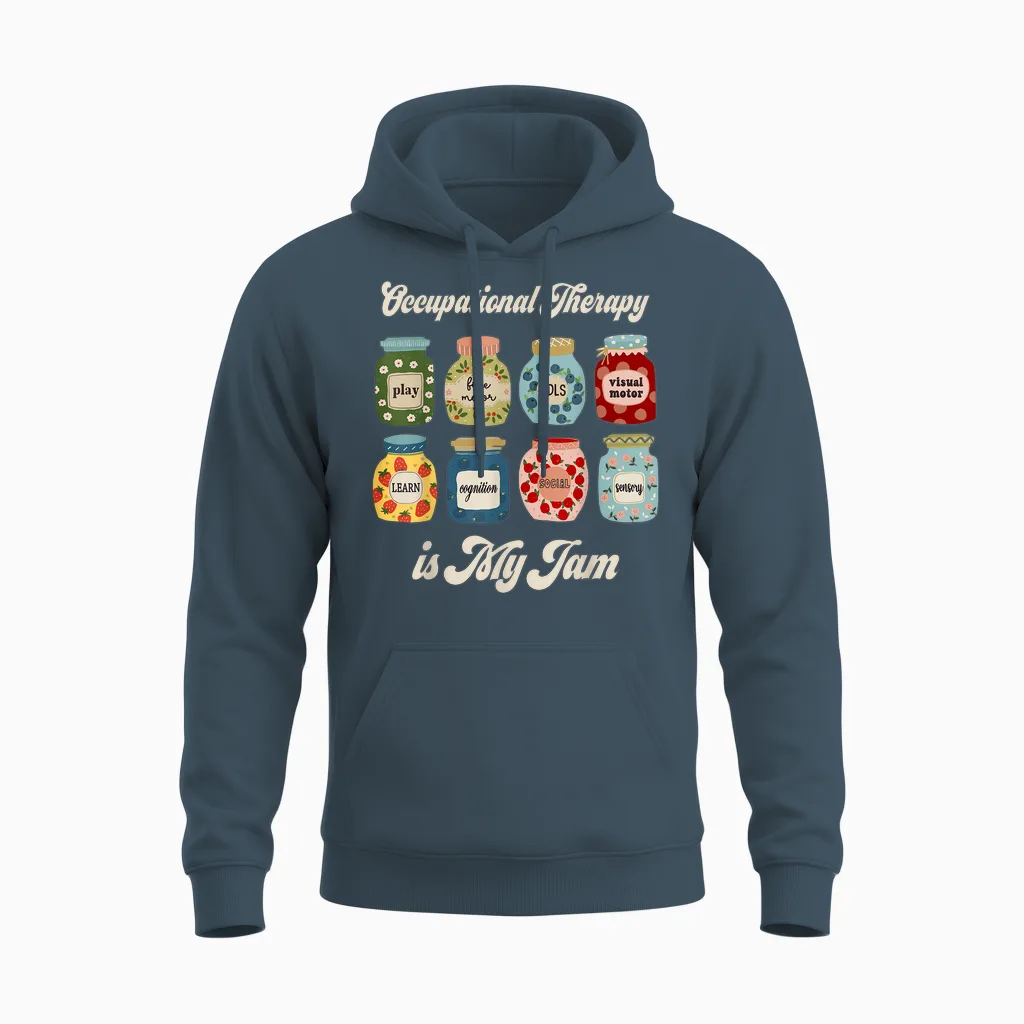 Occupational Therapy Is My Funny Jam Ot Therapist Women Men Unisex Hoodie in Dark Heather