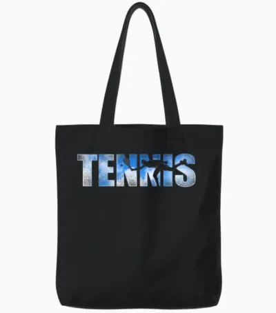 Funny Tennis Player Racket Serve Tote Bags - Black