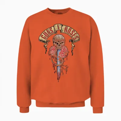 Guns N' Roses Dagger Skull Unisex Sweatshirt - Orange