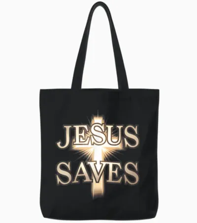 Jesus Religion God Faith Lord Bible Verses Christian Tote Bags - Black