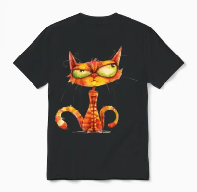 Funny Cat Unisex T-Shirt - Black