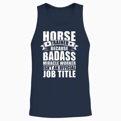 Horse Trainer Official Job Title | Horse Trainer Unisex Tank Top - Navy