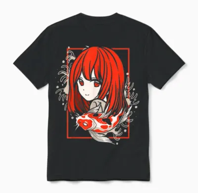 Anime Girl Art Manga Japan Culture Country Man Woman Gift T-Shirt, Black Unisex T-Shirt - Black