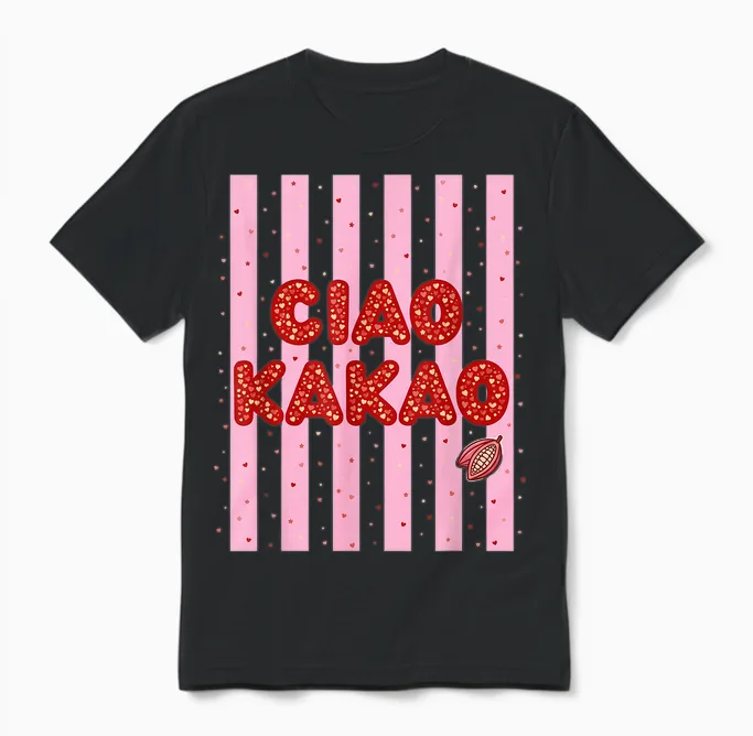 Ciao Kakao Fun Kinder Frauen Unisex T-Shirt in Black