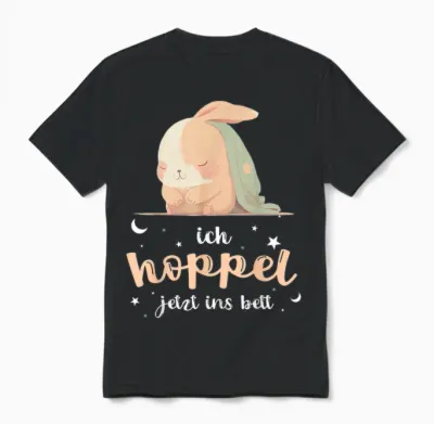 Hase Official Sleep Shirt Ich Hoppel Jetzt Ins Bett T-Shirt, Black Unisex T-Shirt - Black
