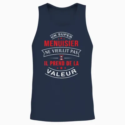 A Super Carpenter Does Not Age Gift Carpenter T-Shirt, Black, S Unisex Tank Top - Navy