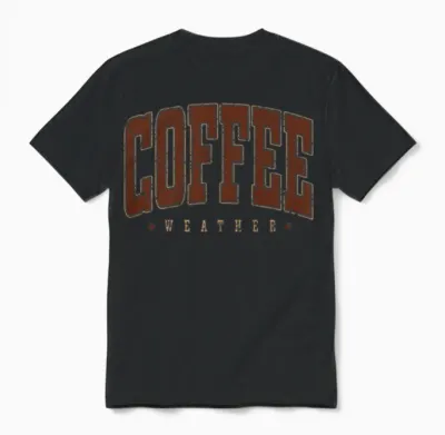 Retro Coffee Weather Unisex T-Shirt - Black