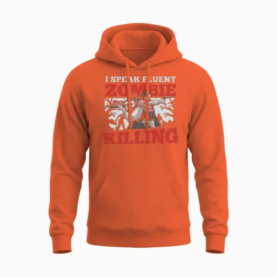 Zombie Funny Unisex Hoodie - Orange