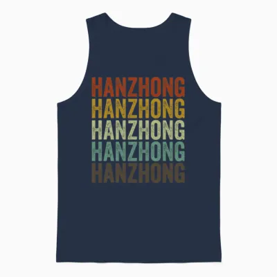 Hanzhong China Retro Vintage Unisex Tank Top - Navy