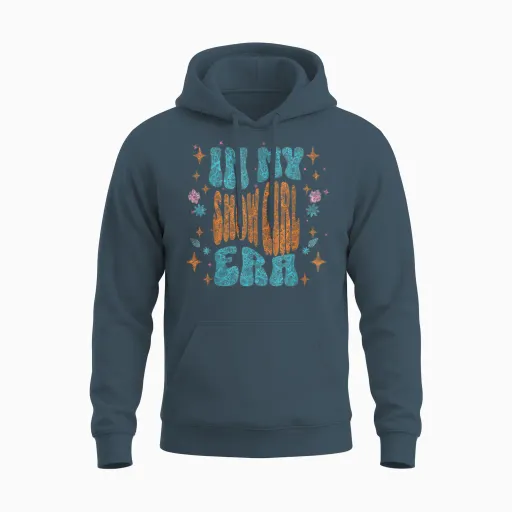 Show Girl Life in My Show Girl Era Groovy Unisex Hoodie in Dark Heather