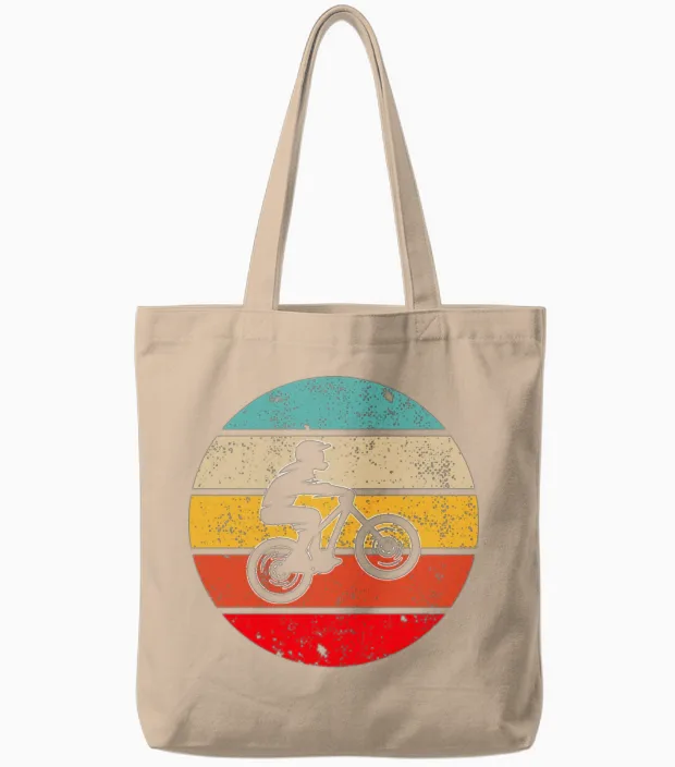 Mountainbike Retro Tote Bags in Natural