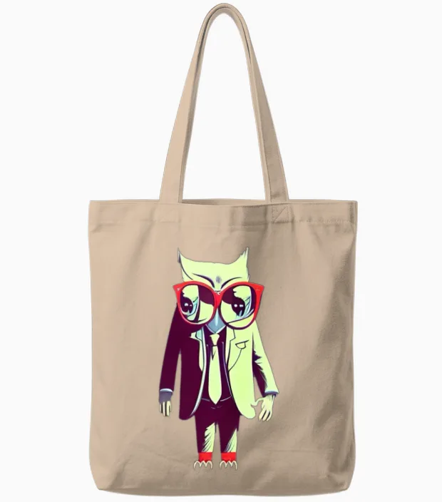 Owl Biz Tote Bags in Natural