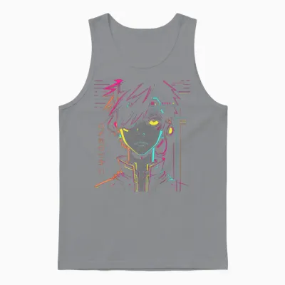 Anime Manga Pattern Colorful Illustration Anime T-Shirt, Black, S Unisex Tank Top - Sport Grey