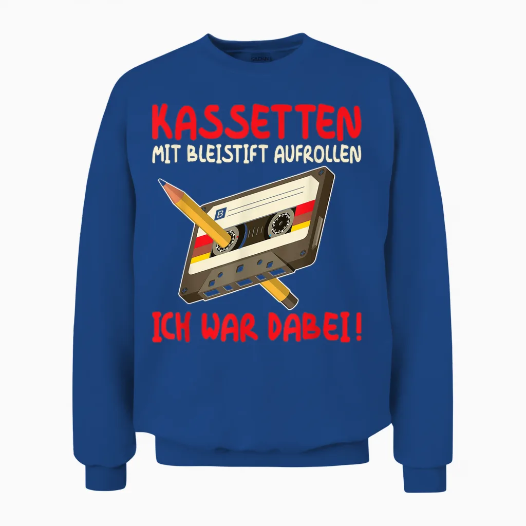 80s Outfit, Men's 90s Outfit, Women's T-Shirt, Black Unisex Sweatshirt in Royal