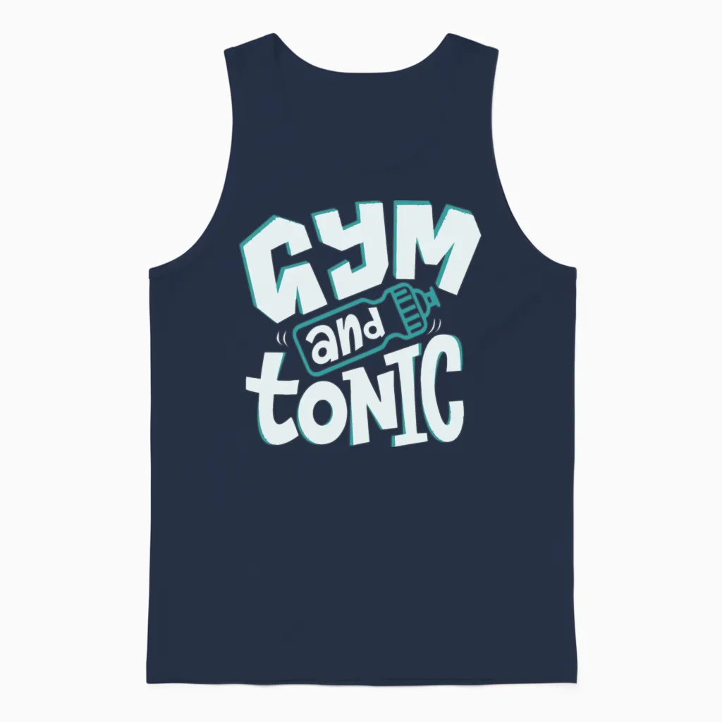 Crossfit Tonic Funny Unisex Tank Top in Navy