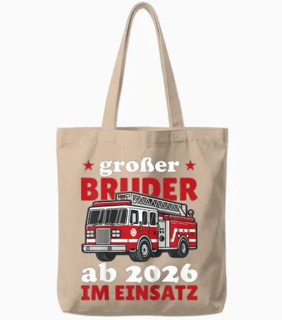 Kinder Großer Bruder Ab 2026 Im Einsatz Feuerwehr Tote Bags - Natural