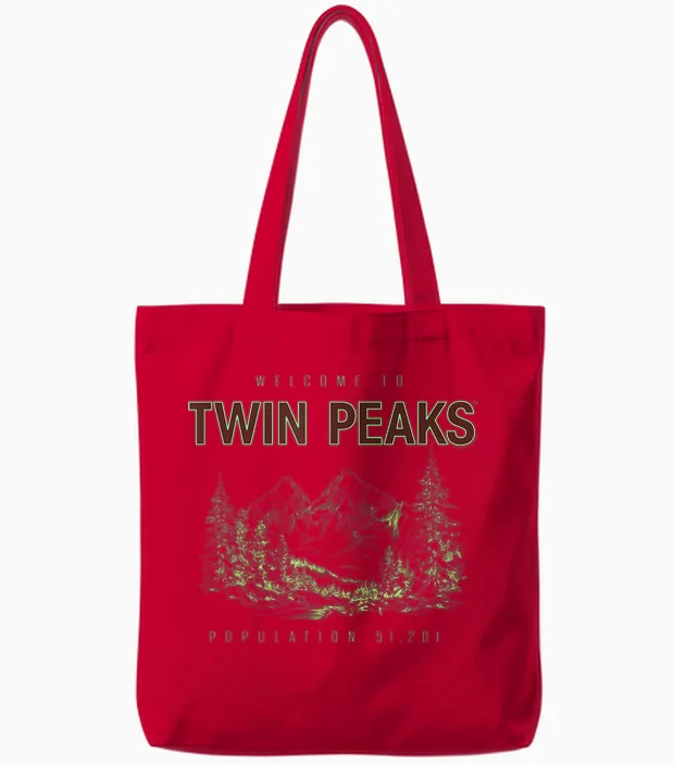 Twin Peaks Souvenir Welcome to Twin Peaks Tv Show Tote Bags in Red