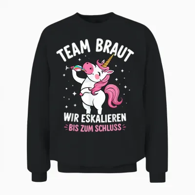Team Braut Einhorn Junggesellenabschied Frauen Jga Unisex Sweatshirt - Black