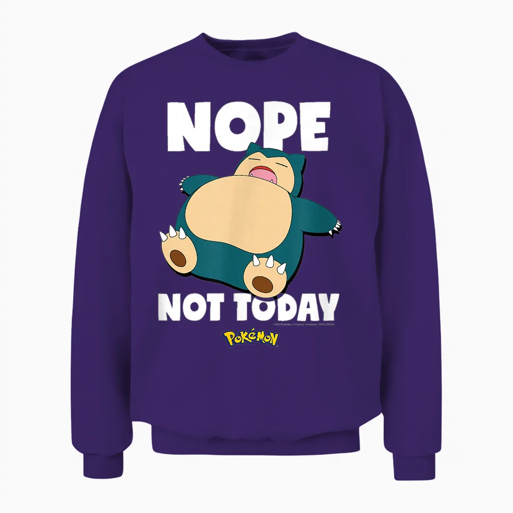 Pokémon - Nope Not Today Snorlax Unisex Sweatshirt in Purple